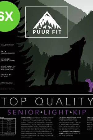 6x Puur Fit Top Quality Senior Light Kip 12 kg Meest Verkocht